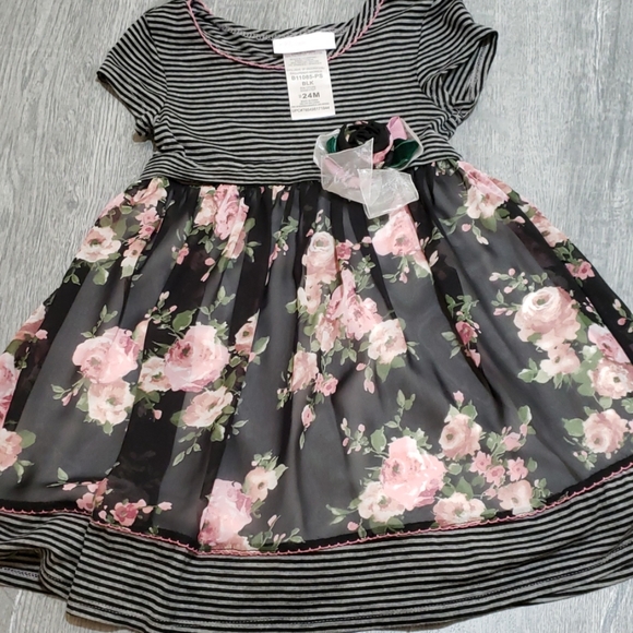 Bonnie Baby Other - Bonnie Baby little girl dress with pink flowers